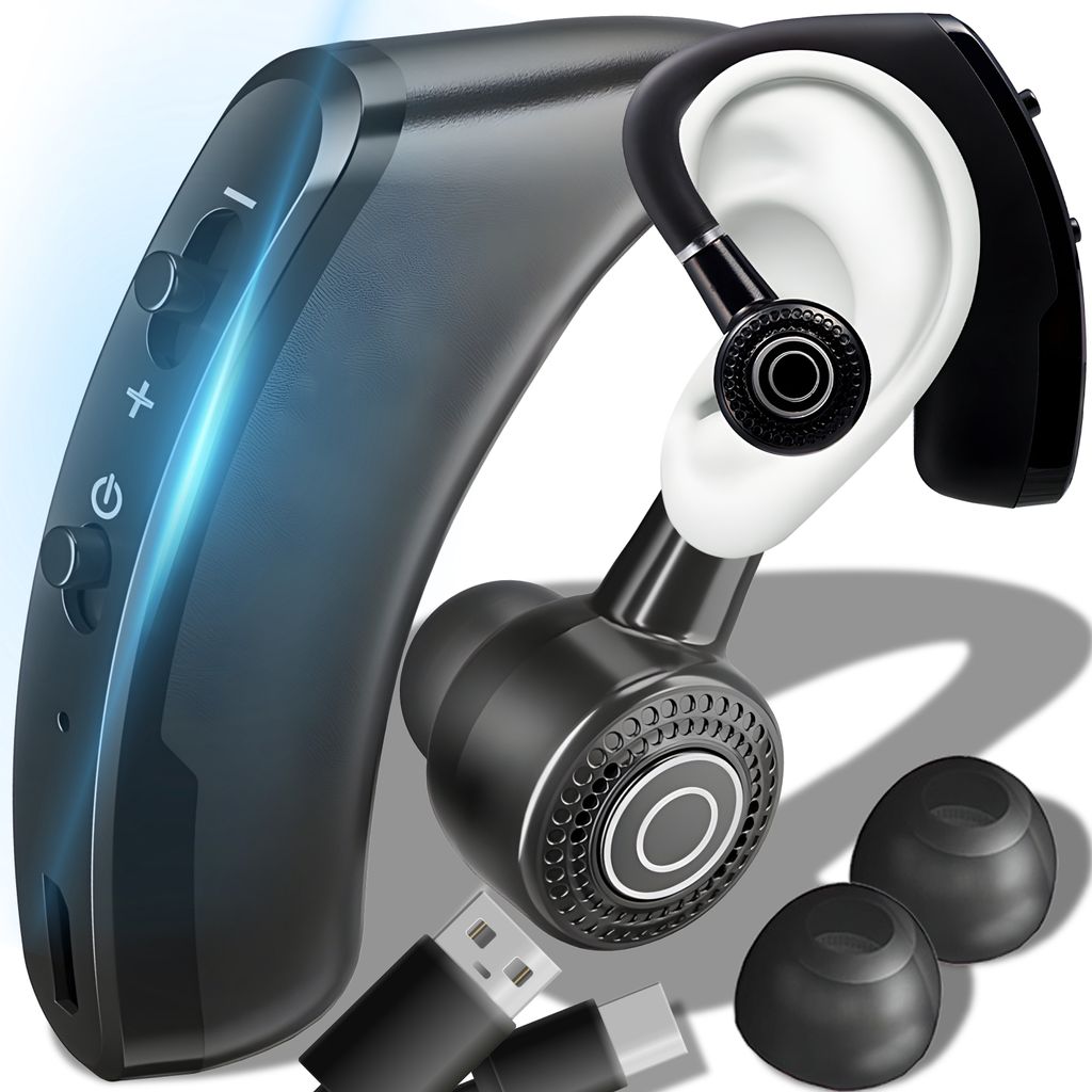 Casti wireless Bluetooth 4.1 cu microfon, design ultra-usor, rotire 270 ...