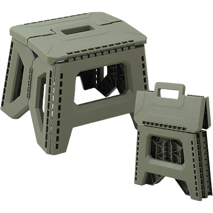 Scaun pliabil pentru copii si adulti, 22.5cm, portabil, antiderapant, verde