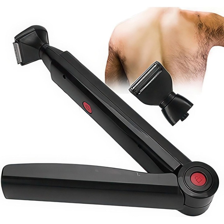 Ras electric pliabil pentru barbati, cu capete duale, design ergonomic, 32cm, multicolor