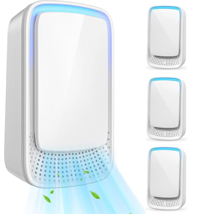 Purificator de aer, set 4 unitati, tehnologie ion negativ, material ignifug, functionare continua, alb, 10x6x6cm