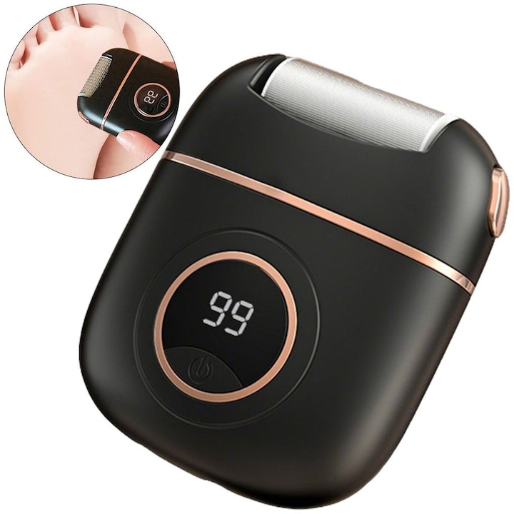 Pila electrica pentru picioare, 2 viteze, 3 accesorii, LED, waterproof, 5W