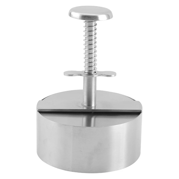 Ustensil gratar, presa pentru burgeri din otel inoxidabil, design rotund, 14cm, usor de utilizat