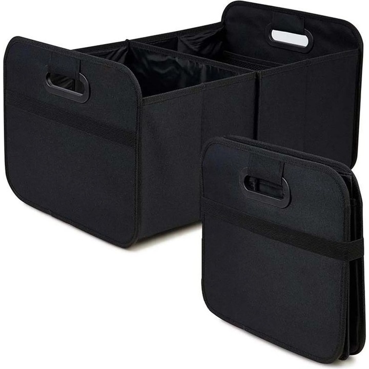 Organizator auto pliabil, 40L, multicolor, 3.5cm grosime, cu buzunare din plasa