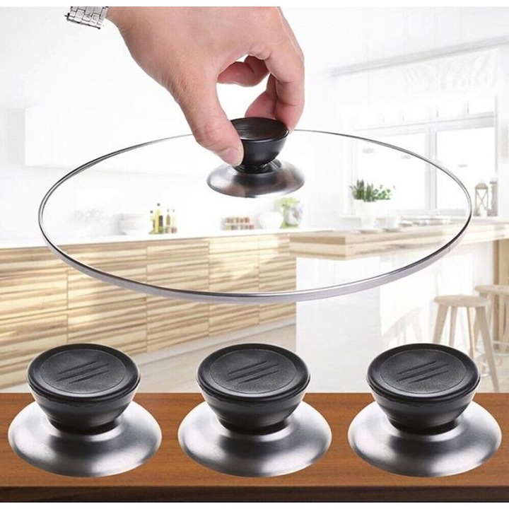 Set 3 manere capac vase, 4.2cm, plastic/metal