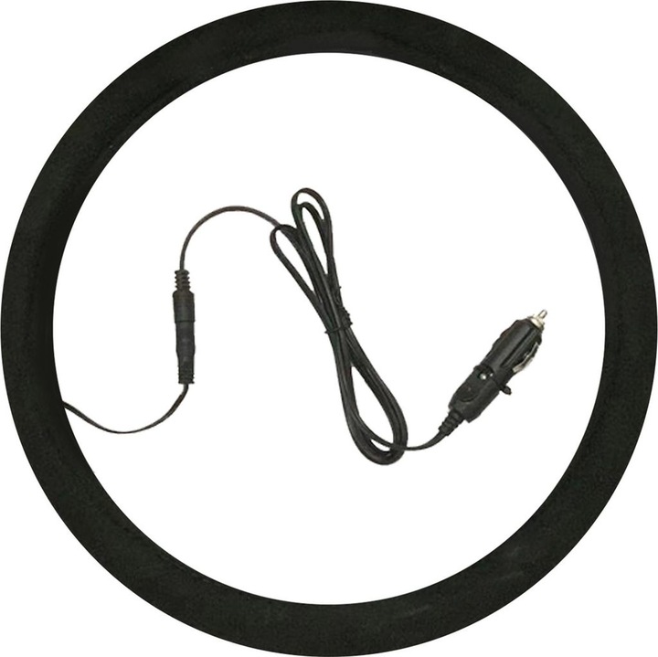 Husa volan incalzita, dimensiune universala, neagra, 380mm, set 1 buc.