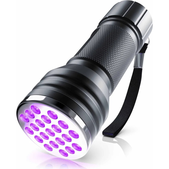 UV lámpa, 21 LED, szennyeződés érzékelés, 100x35mm, fekete