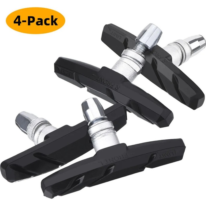 Set 4 bucati placute frana bicicleta, universale, 70mm, negru