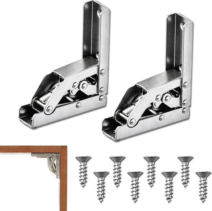 Set de 2 balamale ascunse, 16.5x7x2cm, din otel, unghi de inchidere 90°, unghi de deschidere 180°