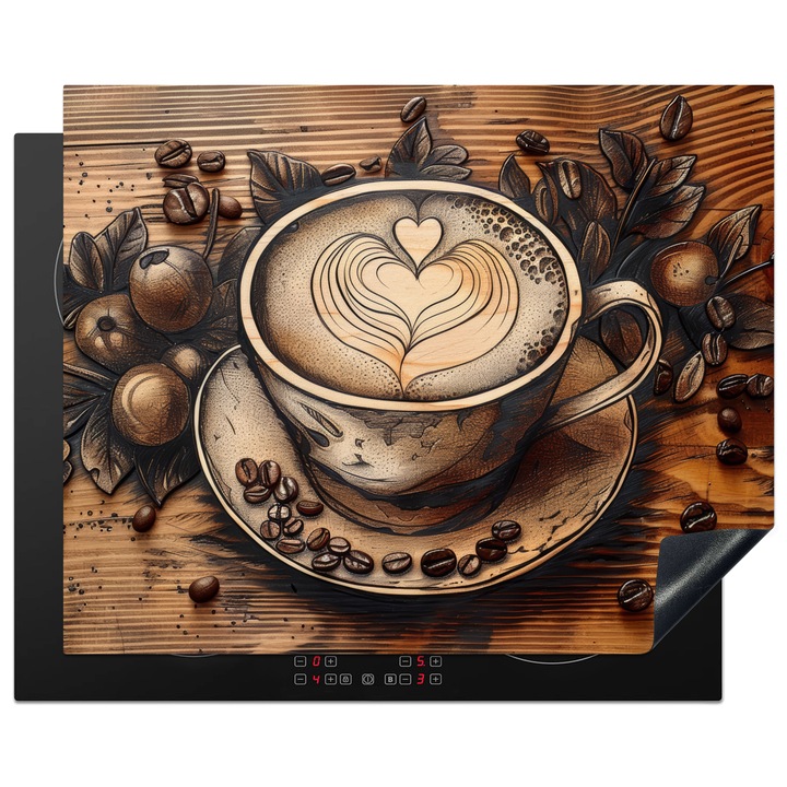 Защита за индукционен плот, OnlyWow, кремав, 65x52 см