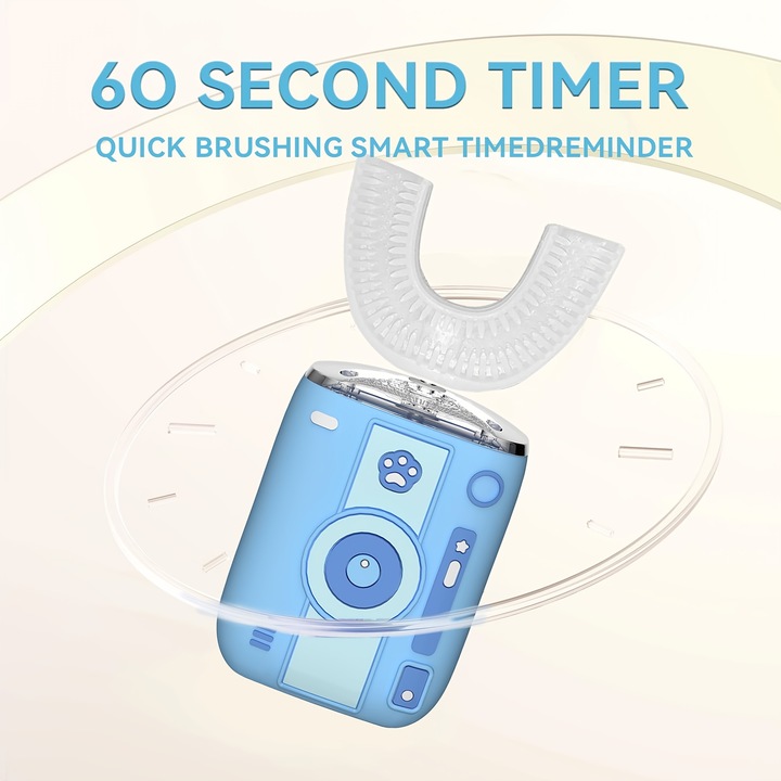 Periuta de dinti electrica U, periuta sonica automata pentru copii 2-6-12 ani, alba
