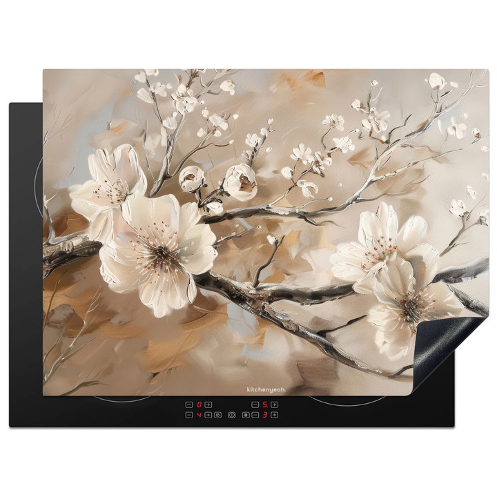 Защита за индукционен плот, Защита за готварска печка, Покритие за плот, Против надраскване, Декор за кухня Hellbeige 71x52 см