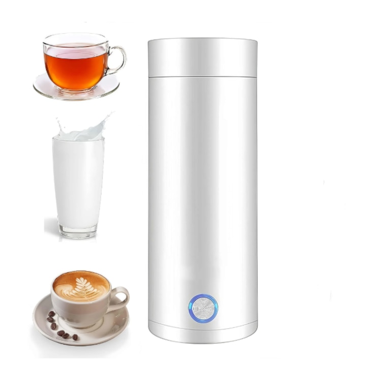 Fierbator electric portabil 400ml, inox, design compact, anti-varsare