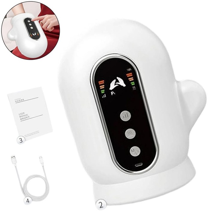 Masajer portabil cu incalzire, 3 niveluri de intensitate, sterilizare UV, 186x100x234mm
