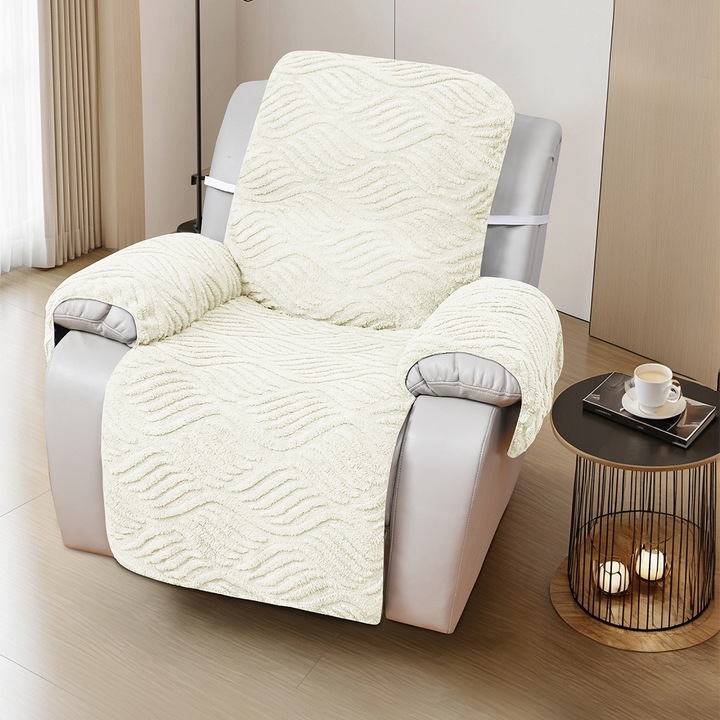 Husa pentru scaune si canapele, gri, cu model in carouri, rezistent la zgarieturi, set