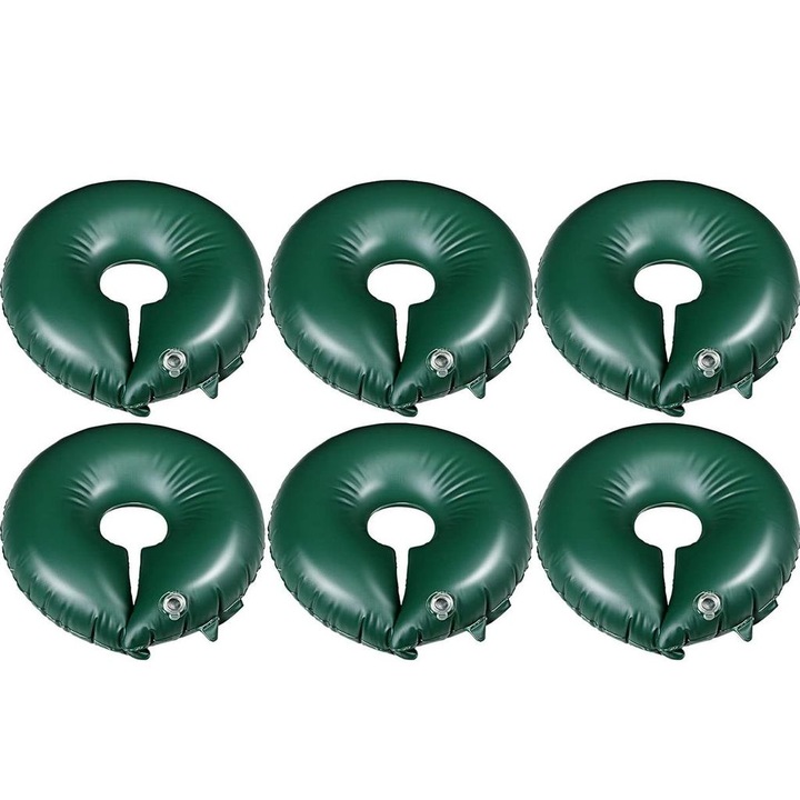 6 db kerti öntözőzsák készlet, PVC, zöld, 38L/db