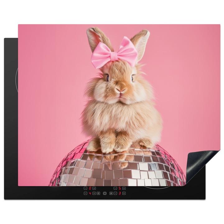 Защита за индукционен плот, OnlyWow, Розов, 65x52 см