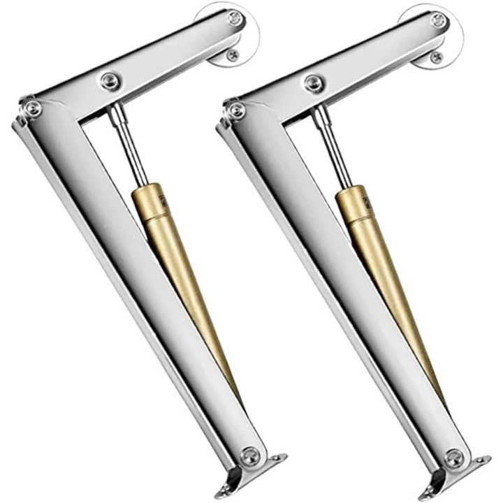 Set de 2 balamale cu arcuri pe gaz, capacitate 60N-200N, functie de inchidere lenta, design pneumatic