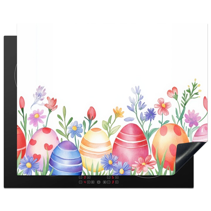 Протектор за индукционен плот OnlyWow, бял декор, 65x52 см, против надраскване