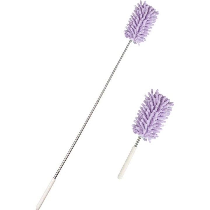 Set de 2 maturi din microfibra, retractabile, capete flexibile, mov, 26x76cm