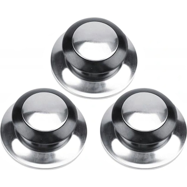 Set 3 butoane capac vase, plastic/metal, 4.5x6cm