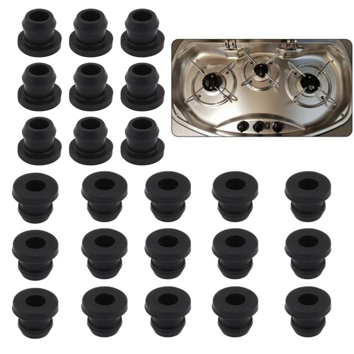Set de 24 suporturi din cauciuc pentru aragaz, 5mm, protectie eficienta, rezistent la caldura, durabil
