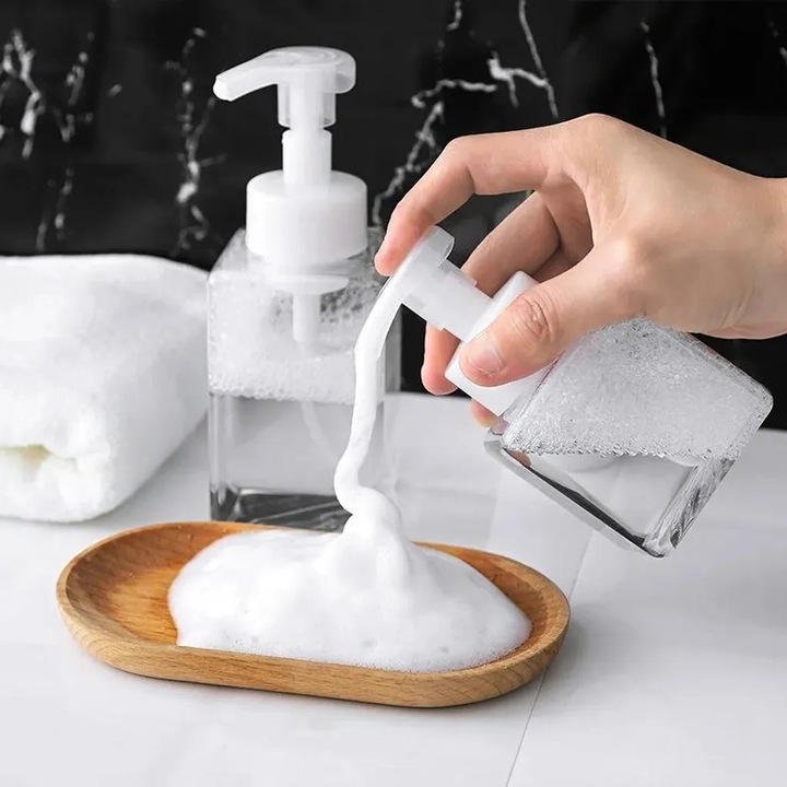 Hab adagoló 450ml, modern design, újratölthető, fürdőszobába és konyhába