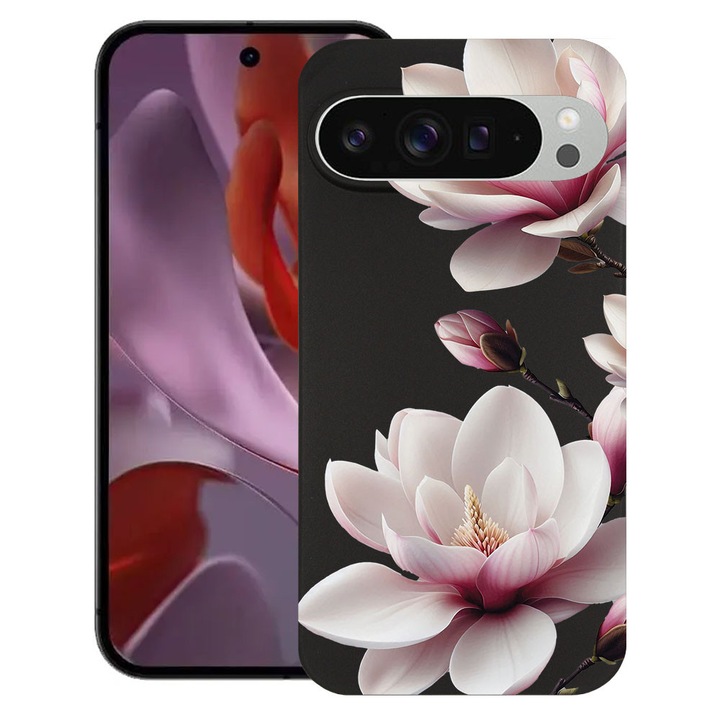 BestCase® Husa TPU Ultra Slim Compatibila cu Google Pixel 10 Pro XL, Floral - Pink Magnolia, 2052000 B 2051
