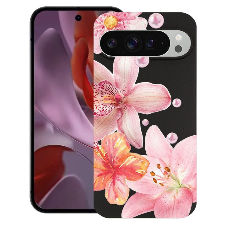 BestCase® Husa TPU Ultra Slim Compatibila cu Google Pixel 10 / 10 Pro, Floral - Aesthetic Elegant Orchid, 2030992 B 2062