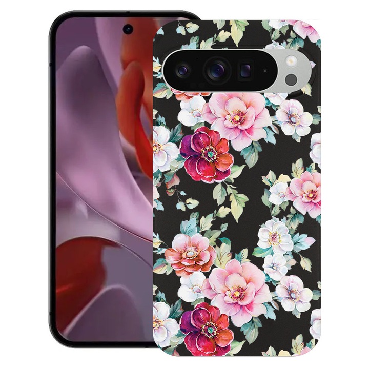 BestCase® Husa TPU Ultra Slim Compatibila cu Google Pixel 10 Pro XL, Floral - Camellia Pattern, 2052000 B 2074