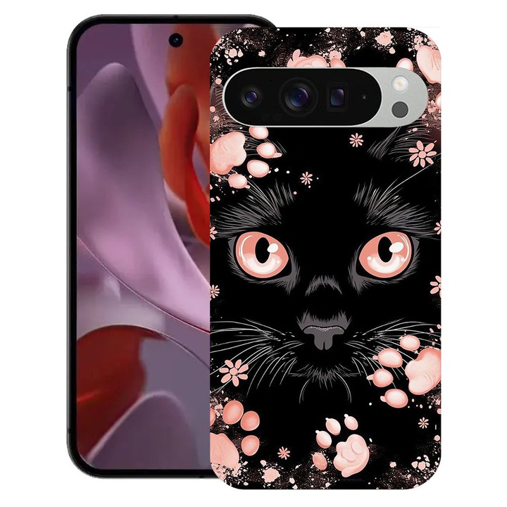 BestCase® Husa TPU Ultra Slim Compatibila cu Google Pixel 10 / 10 Pro, Black Cat, 2030992 B 2015