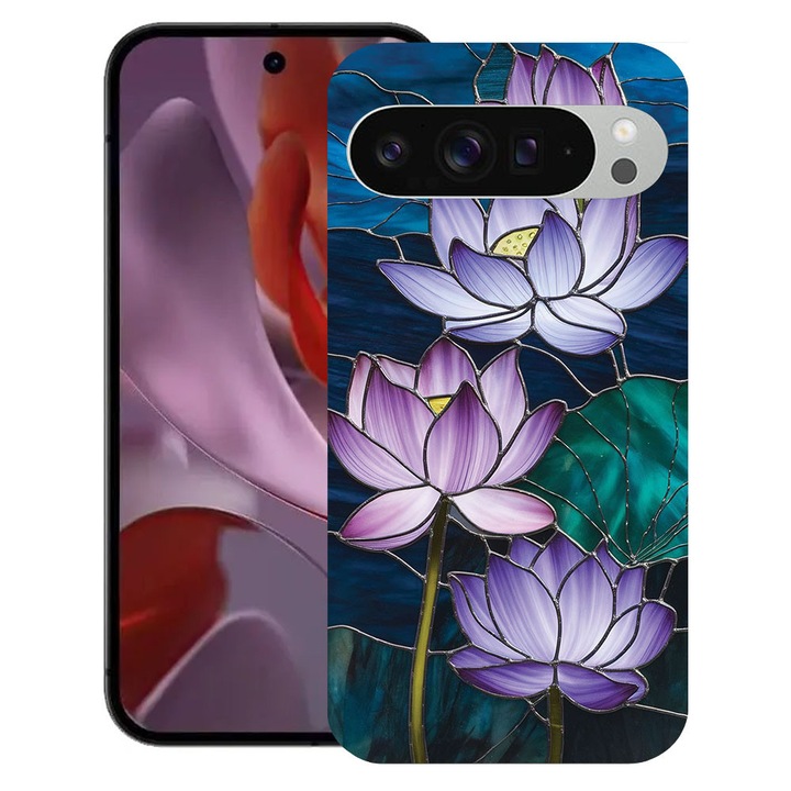 BestCase® Husa TPU Ultra Slim Compatibila cu Google Pixel 10 Pro XL, Floral - Stained Glass Lotus, 2052000 B 2072