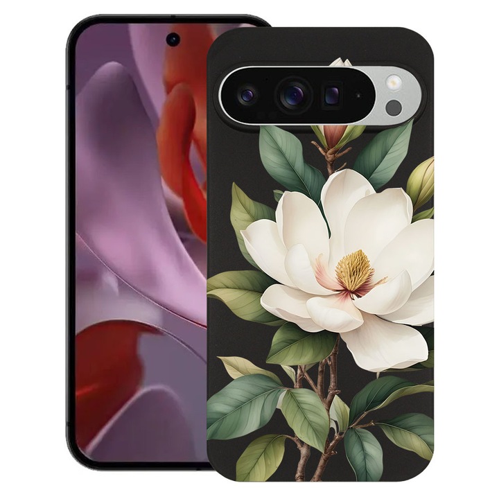 BestCase® Husa TPU Ultra Slim Compatibila cu Google Pixel 10 / 10 Pro, Floral - White Magnolia, 2030992 B 2052