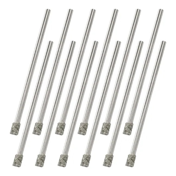 Set de 12 burghie diamantate 3mm pentru gauri in sticla, ceramica, portelan, granit, marmura, dimensiuni 50x2.3mm