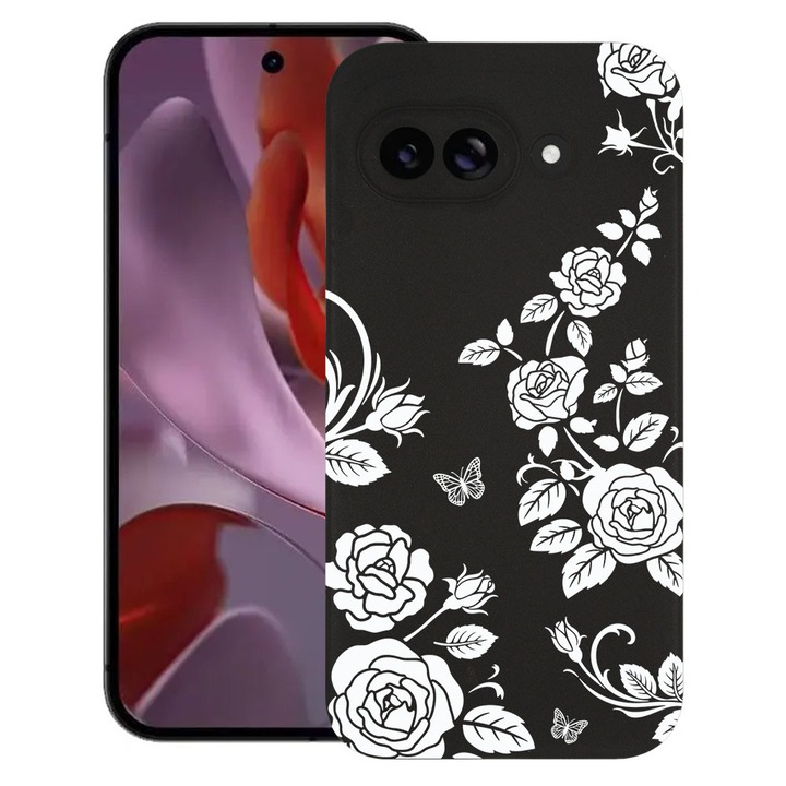 BestCase® Husa TPU Ultra Slim Compatibila cu Google Pixel 10a, Floral -Black Rose, 3128367 B 2036