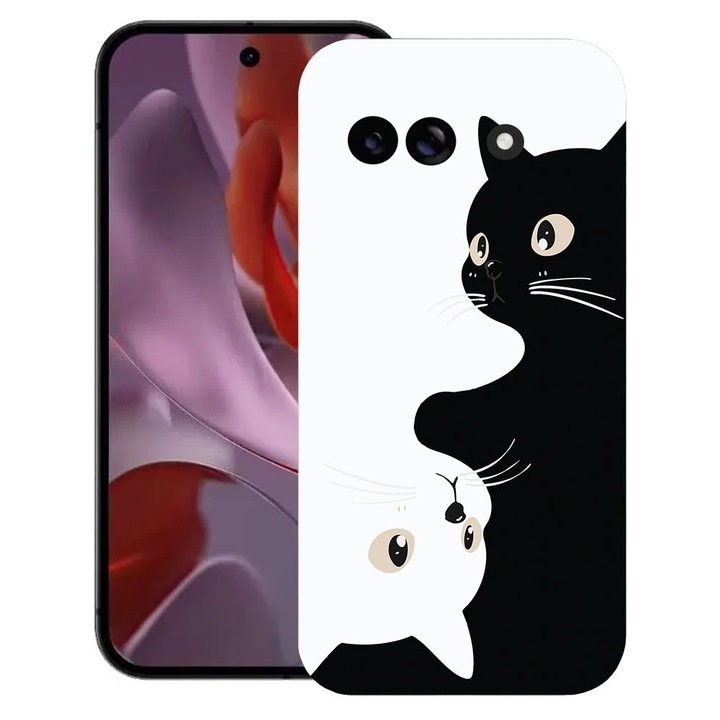 BestCase® Husa TPU Ultra Slim Compatibila cu Google Pixel 10a, Black&White Cats, 3128367 B 2017