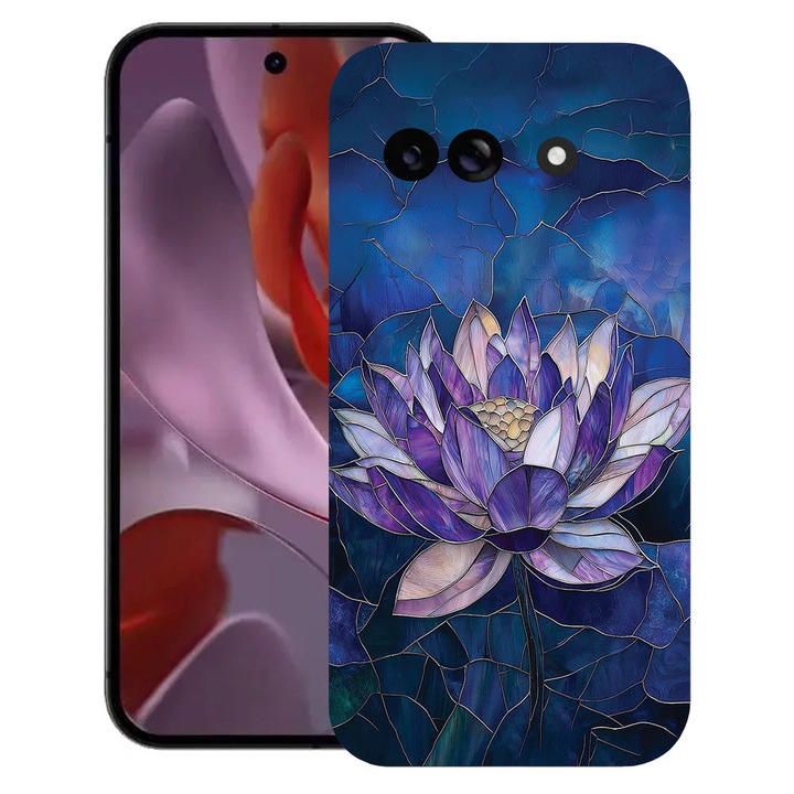 BestCase® Husa TPU Ultra Slim Compatibila cu Google Pixel 9a, Floral - Stained Glass Lotus, 1926335 B 2071