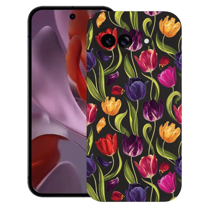 BestCase® Husa TPU Ultra Slim Compatibila cu Google Pixel 9a, Floral - Tulip Pattern, 1926335 B 2084