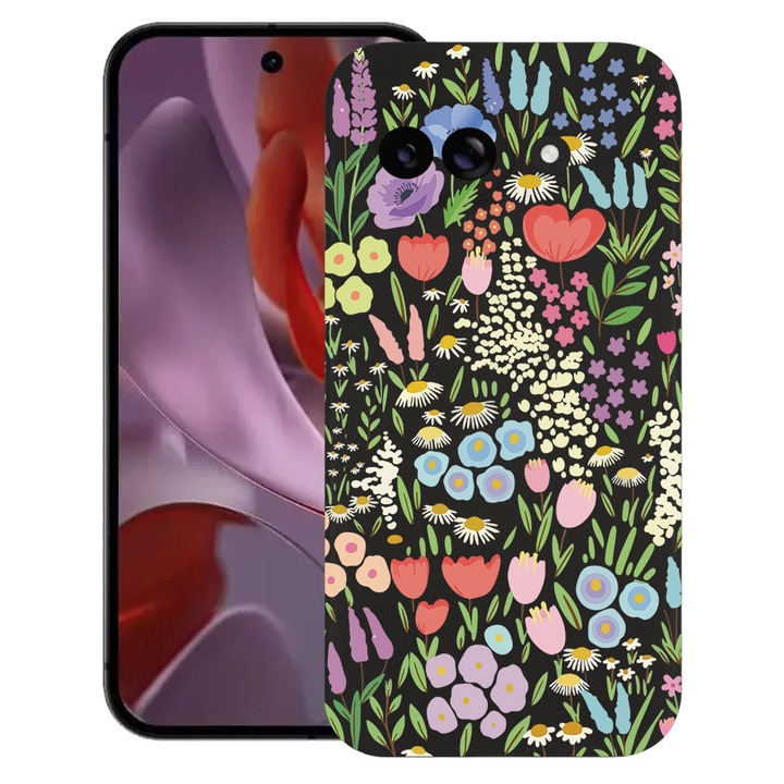 BestCase® Husa TPU Ultra Slim Compatibila cu Google Pixel 9a, Floral - Colorful Tulip, 1926335 B 2085