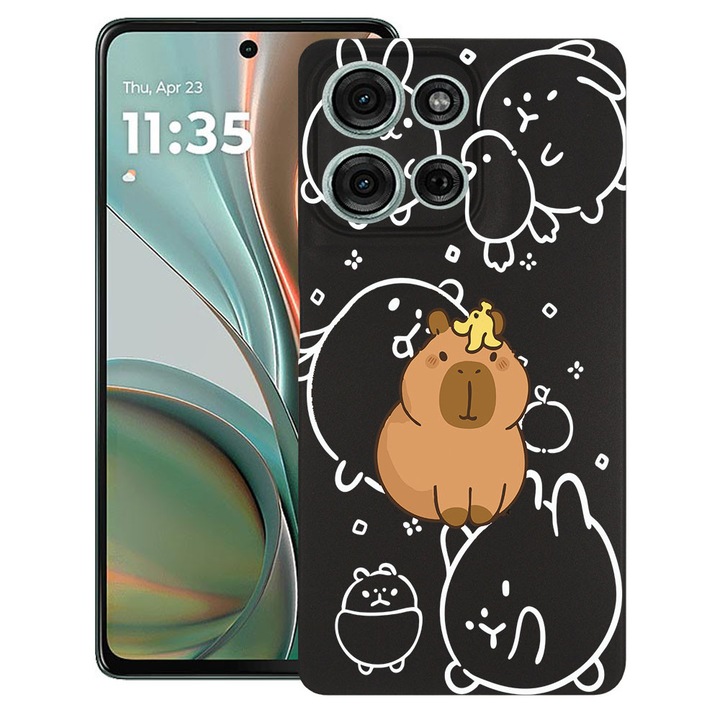 BestCase® Husa TPU Ultra Slim Compatibila cu Motorola Moto G15 / G17 / G17 Power, Cartoon Kawaii Capybara, 1926337 B 2020