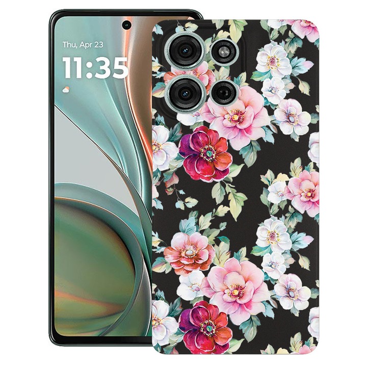 BestCase® Husa TPU Ultra Slim Compatibila cu Motorola Moto G15 / G17 / G17 Power, Floral - Camellia Pattern, 1926337 B 2074