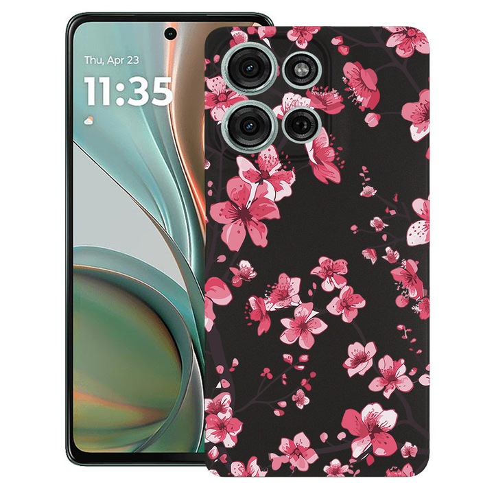 BestCase® Husa TPU Ultra Slim Compatibila cu Motorola Edge 50 Pro, Floral - Cherry Blossom, 1803093 B 2043