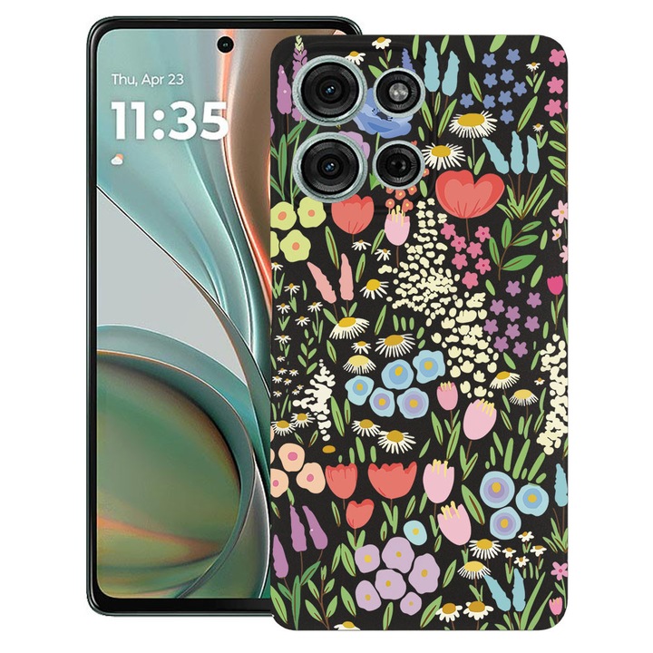 BestCase® Husa TPU Ultra Slim Compatibila cu Motorola Edge 50 Pro, Floral - Colorful Tulip, 1803093 B 2085