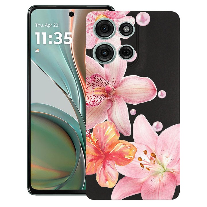 BestCase® Husa TPU Ultra Slim Compatibila cu Motorola Edge 50 Pro, Floral - Aesthetic Elegant Orchid, 1803093 B 2062