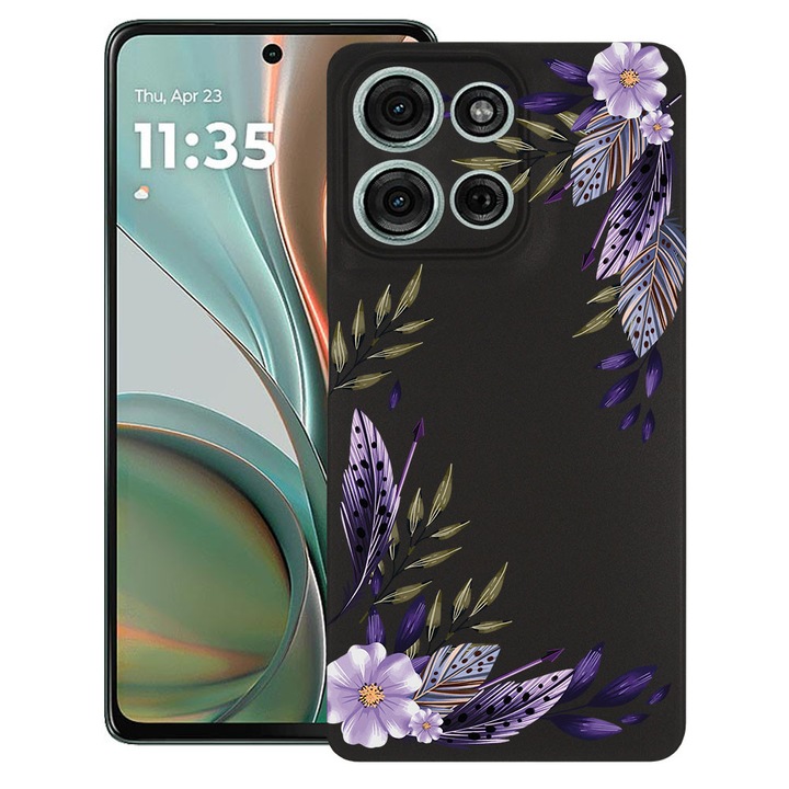 BestCase® Husa TPU Ultra Slim Compatibila cu Motorola Moto G15 / G17 / G17 Power, Floral - Levander, 1926337 B 2053