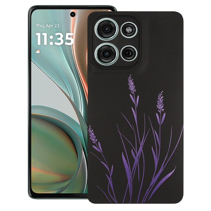 BestCase® Husa TPU Ultra Slim Compatibila cu Motorola Edge 50 Pro, Floral - Minimalist Levander, 1803093 B 2055