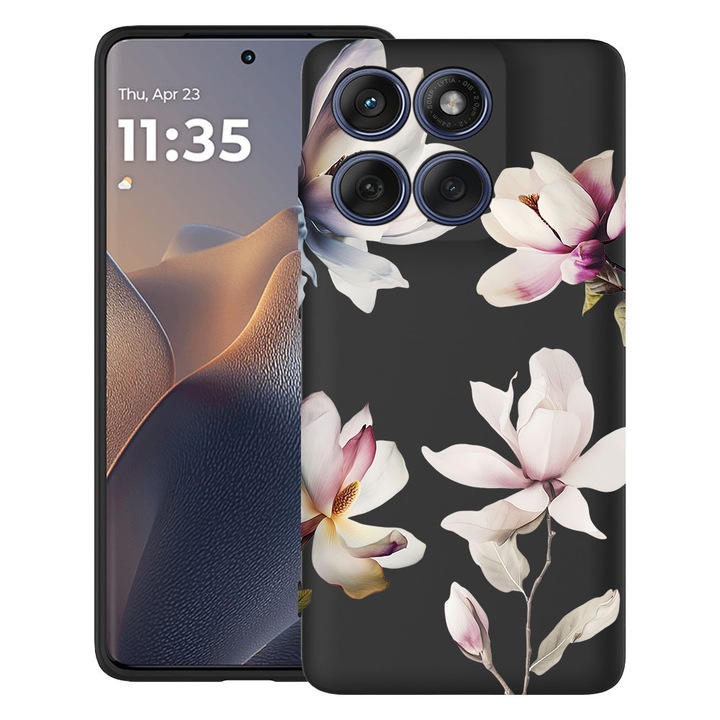 BestCase® Husa TPU Ultra Slim Compatibila cu Motorola Edge 60 Pro, Magnolia Floral Design, 2052050 B 2046