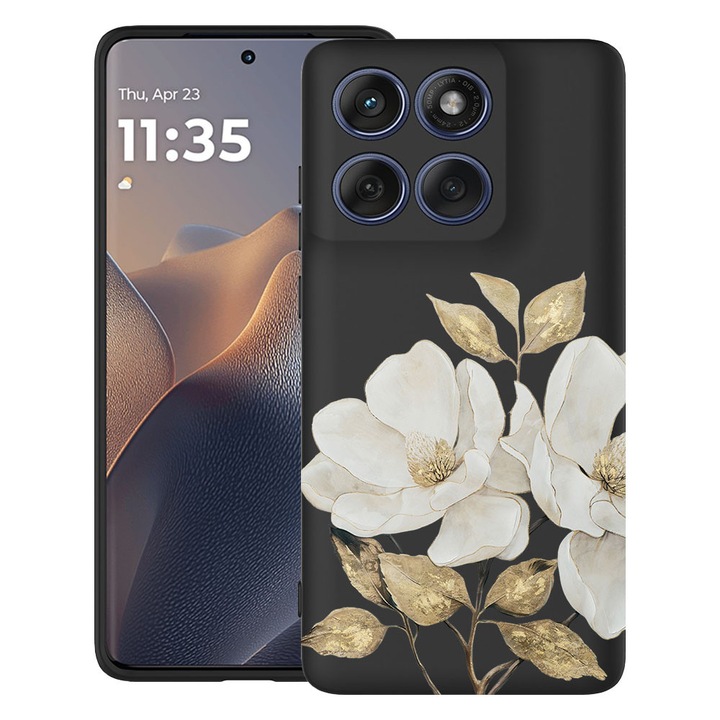 BestCase® Husa TPU Ultra Slim Compatibila cu Motorola Edge 60 Pro, Floral - Golden Camellia, 2052050 B 2073