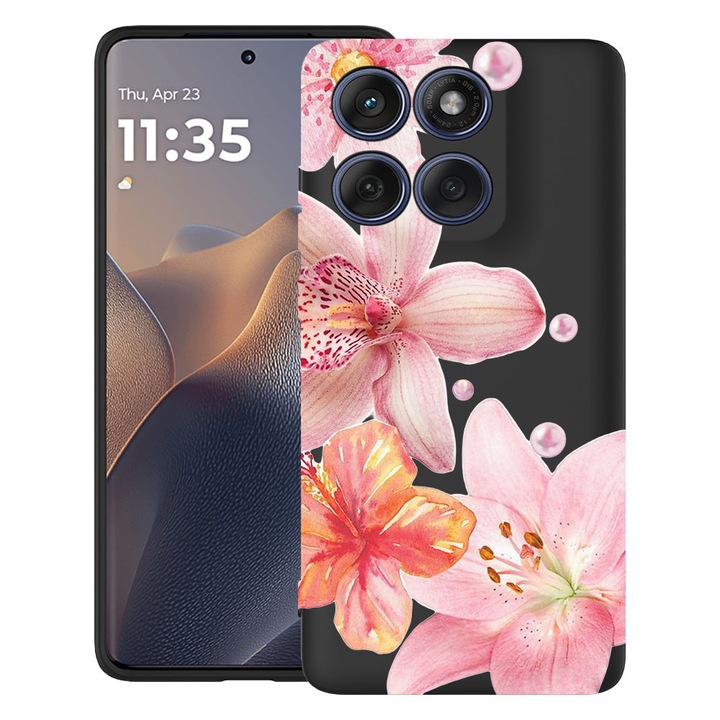 BestCase® Husa TPU Ultra Slim Compatibila cu Motorola Edge 60 Pro, Floral - Aesthetic Elegant Orchid, 2052050 B 2062