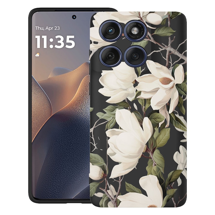 BestCase® Husa TPU Ultra Slim Compatibila cu Motorola Edge 60 Pro, Blooming Magnolia Floral Design, 2052050 B 2047