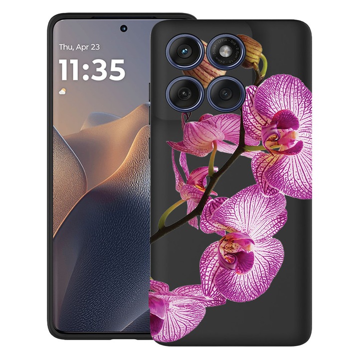 BestCase® Husa TPU Ultra Slim Compatibila cu Motorola Edge 60 Pro, Floral - Pink Orchid, 2052050 B 2064
